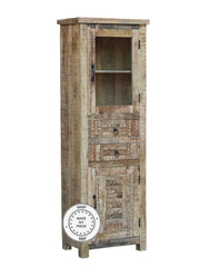 Yennora Indian Solid Wood Display Cabinet Natural 60x40x180 CM