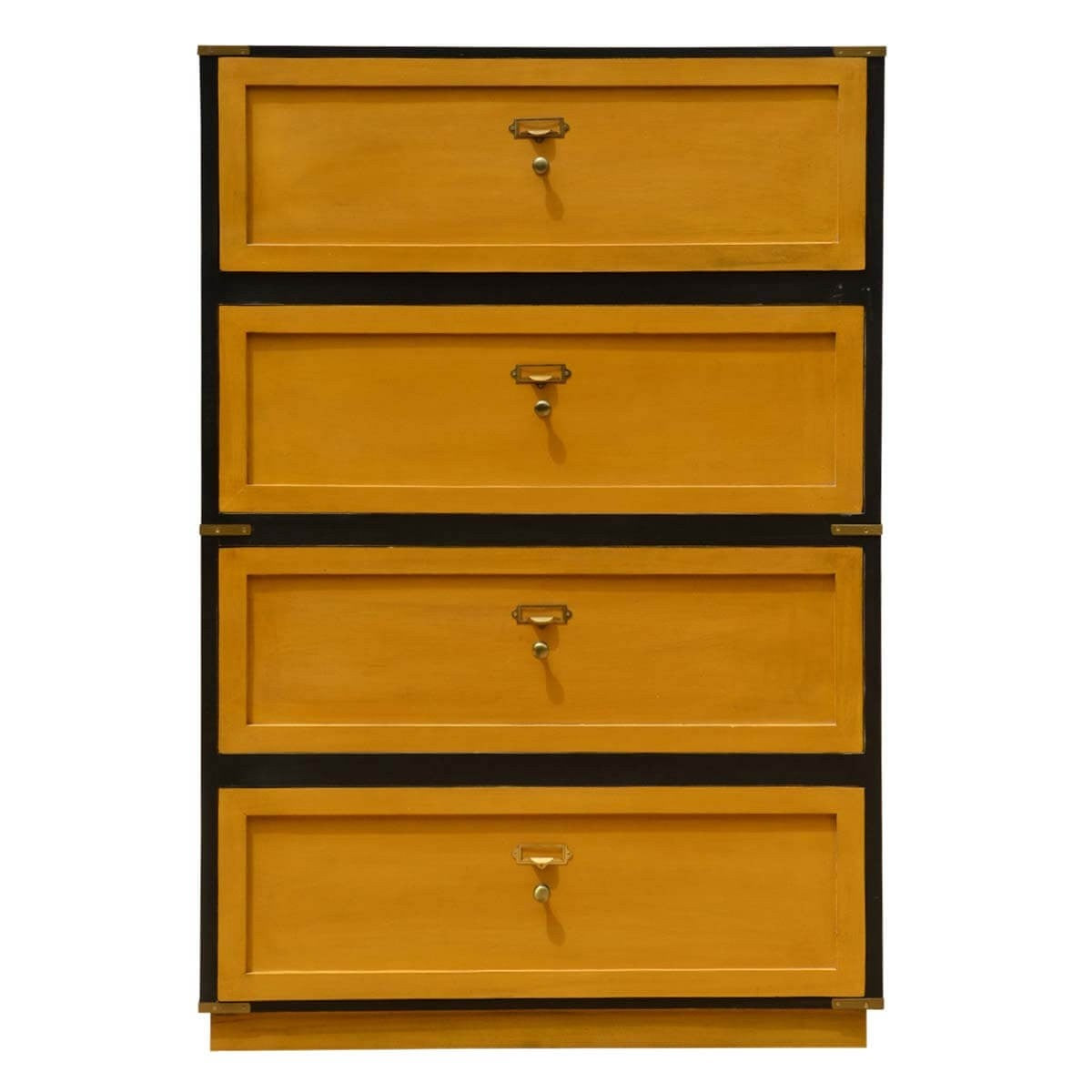 Vivid Indian Mango Wood Contemporary 4 Drawer Vertical Dresser Chest