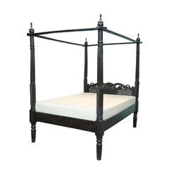 Indian Hand Carved Wooden 4 Post Bed Frame King Size 139