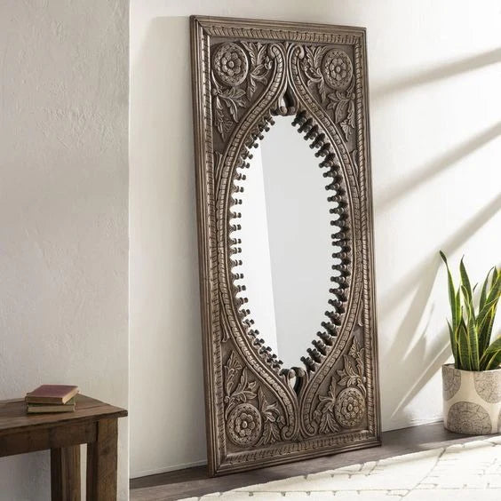 Hand Carved Solid Wooden Full Length Mirror Frame 60