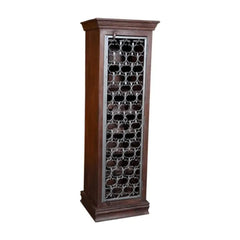 Indian Hand Carved Solid Wood Metal Door Bar Cabinet B1