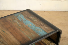 Indian Metal and Reclaimed Wood Coffee Table