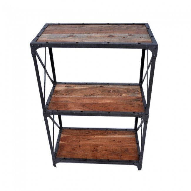 Angle Industrial French Style Small Bookshelf Book Stand Natural 90x40x90cm