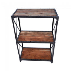 Angle Industrial French Style Small Bookshelf Book Stand Natural 90x40x90cm