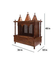 Sheesham Wood Handmade Mandir Home Temple In Brown