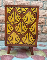 Indian Hand Carved Solid Wood Bedsides Table B10