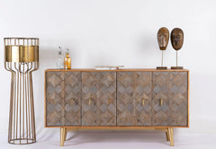 Kraft Bazaar Indian Mango Wood Hand Carved Sideboard