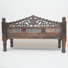 Mughal Garden Hand Carved Balinese Daybed Chocolate M