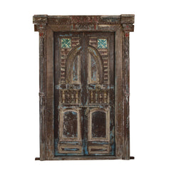 Indian Vintage Antique Hand Carved Solid Wood Door 69
