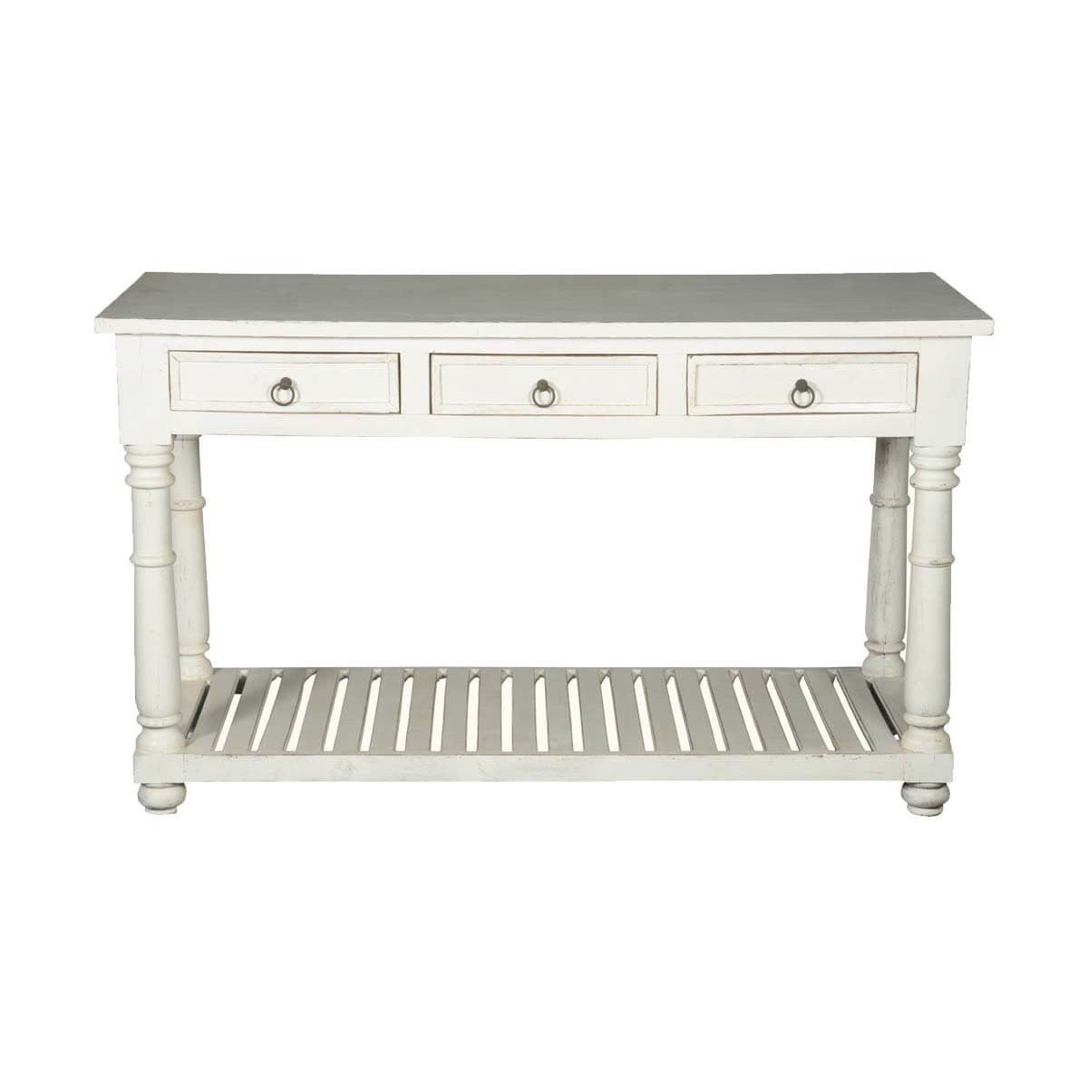 First Snow Solid Wood 59" 3-Drawer Hall Console Table