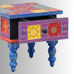 Pandora Hand Painted Multicolored Wooden Side Table