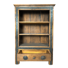 Metal Factory Industrial Indian Solid Wood & Metal Bookshelf B14