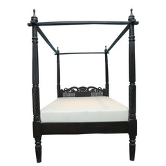 Indian Hand Carved Wooden 4 Post Bed Frame King Size 139