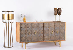 Kraft Bazaar Indian Mango Wood Hand Carved Sideboard