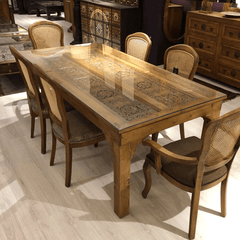 Antique Indian Hand Carved  Solid Wood Dining Table 16