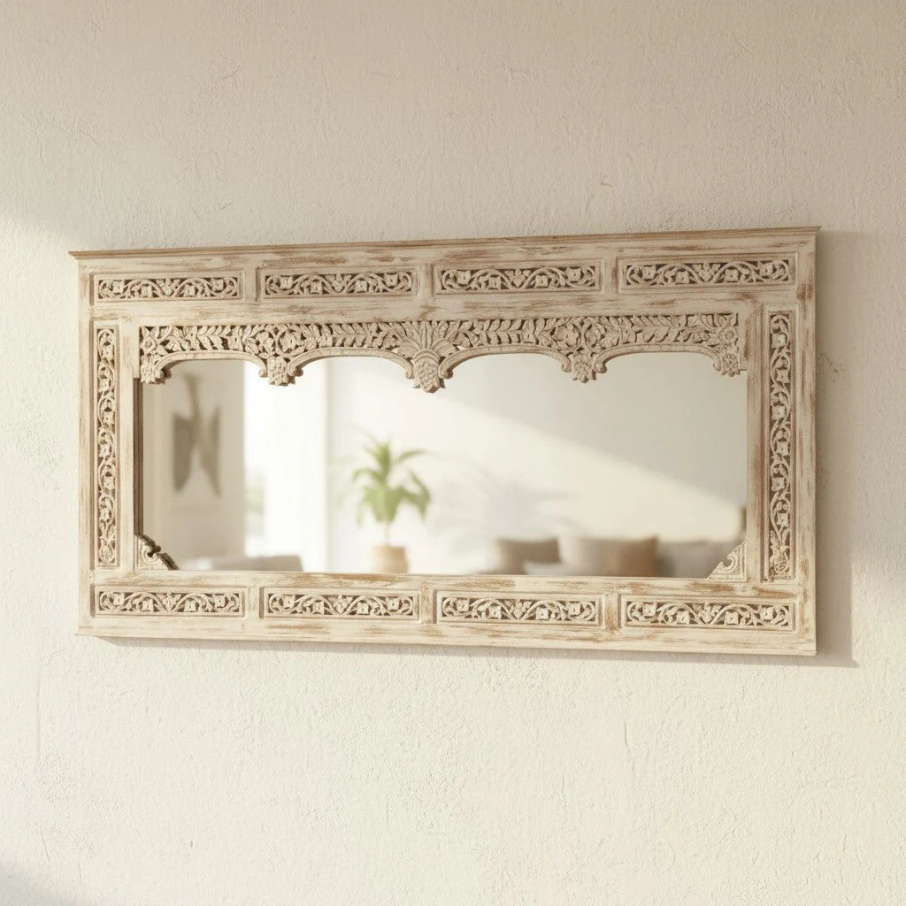 Hand Carved Solid Wooden Wall Mirror 83