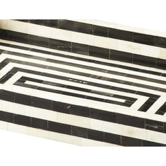 Maaya Herringbone Inlay Serving Tray - Black 49x39x5cm