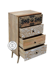 Avalon Contemporary Indian Solid Wood Printed Chest Of Drawers