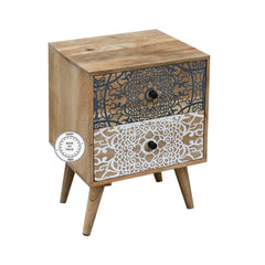 Avalon Indian Solid Wood Printed Chest Of Drawers Natural