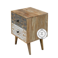 Avalon Indian Solid Wood Printed Chest Of Drawers Natural