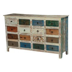 Cromer Indian Mango Wood 16 Drawer Standard Horizontal Dresser