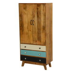 Avalon Indian Solid Wood Cabinet With Shelves and Drawer