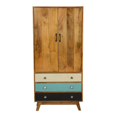 Avalon Indian Solid Wood Cabinet With Shelves and Drawer