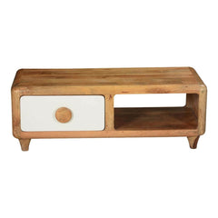 Avalon Indian Solid Wood Rounded Corners TV Console Media Cabinet