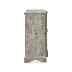 Indian Handmade Solid Wood Carved 4 Doors Sideboard