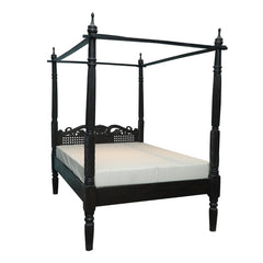 Indian Hand Carved Wooden 4 Post Bed Frame King Size 139