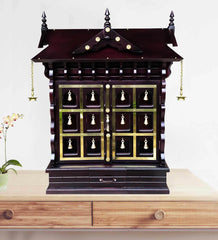 Sheesham Wood Handmade Mandir Home Temple In Brown