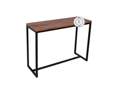 Industrial Metal Factory Indian Solid Wood Console Hall Table Brown