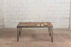 Indian Metal and Reclaimed Wood Coffee Table