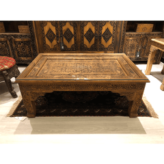 Indian Hand Carved Solid Wood Coffee Table C8