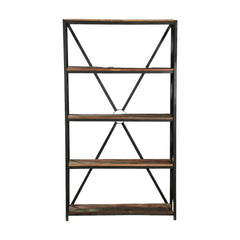 Angel Industrial X -Design 4 Open Shelf Reclaimed Wood Bookcase