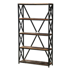 Angel Industrial X -Design 4 Open Shelf Reclaimed Wood Bookcase