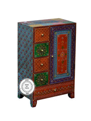 Pandora Hand Painted Cabinet With Drawers Multicolour