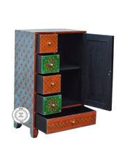 Pandora Hand Painted Cabinet With Drawers Multicolour