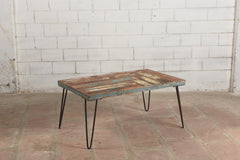 Indian Metal and Reclaimed Wood Coffee Table