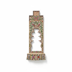 Indian Rajasthani Hand Carved Painted Solid Wood Mirror Frame 119
