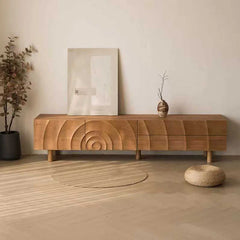 Kraft Bazaar Indian Mango Wood Hand Carved TV Unit Stand B29