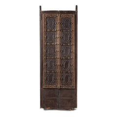 Indian Vintage Antique Brass and Metal Work Old Wood Door 126
