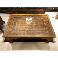 Indian Hand Carved Solid Wood Coffee Table C8
