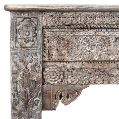 Antique Indian Hand Carved Solid Wood Console Table 09