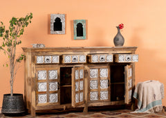 Kalah Hand Carved Solid Wooden Sideboard Buffet 40x180x100cm KLA0146  -  