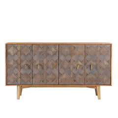 Kraft Bazaar Indian Mango Wood Hand Carved Sideboard