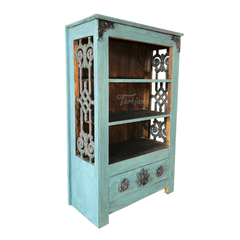 Metal Factory Industrial Indian Solid Wood & Metal Bookshelf B15