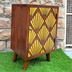 Indian Hand Carved Solid Wood Bedsides Table B10