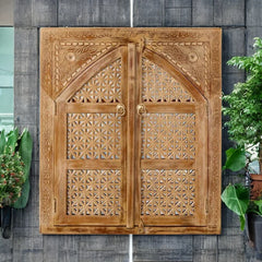 Hand Carved Mango Wood Carvings Wall Hanging Panel 02