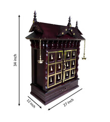 Sheesham Wood Handmade Mandir Home Temple In Brown